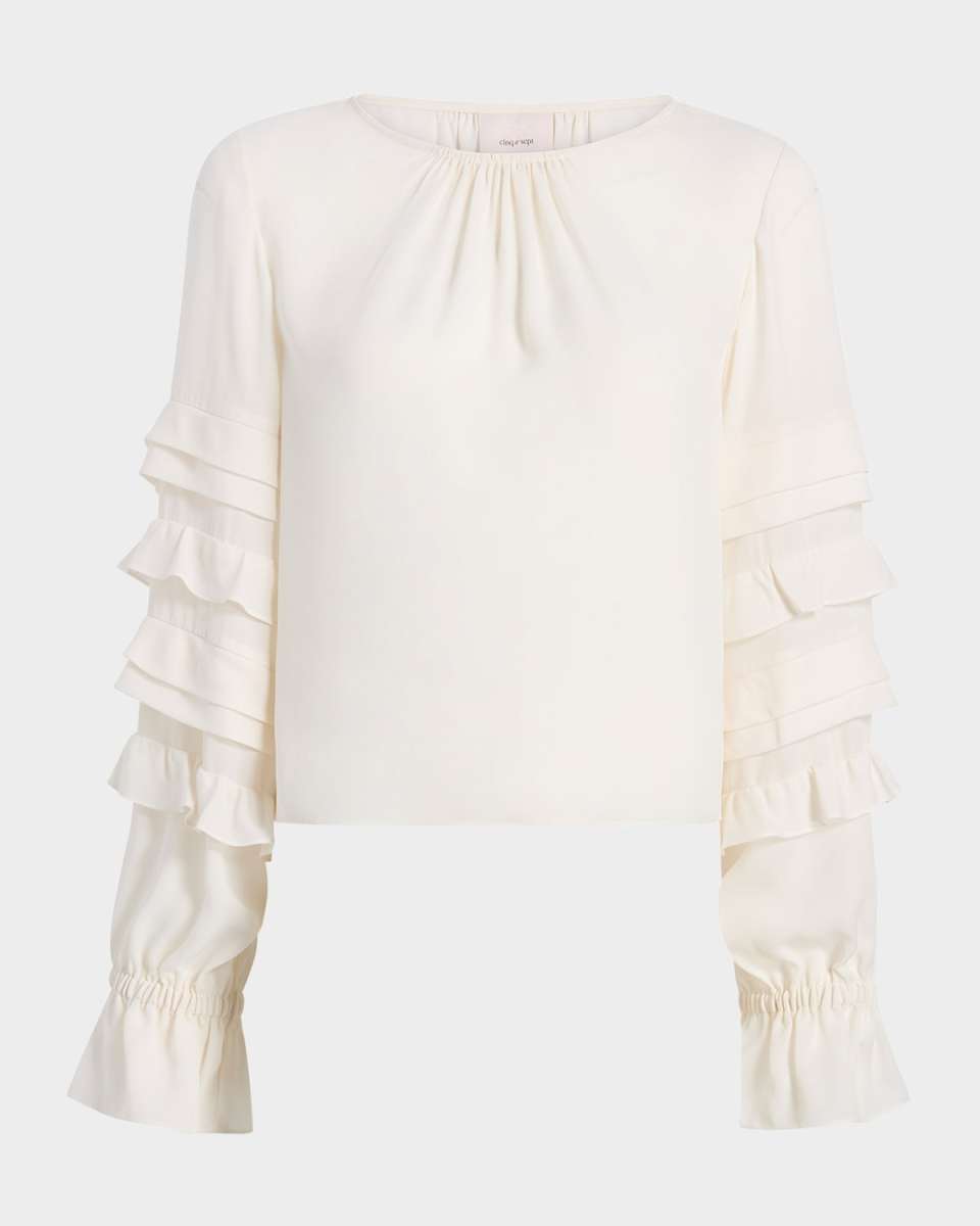 Anta Ruffled Long-Sleeve Top